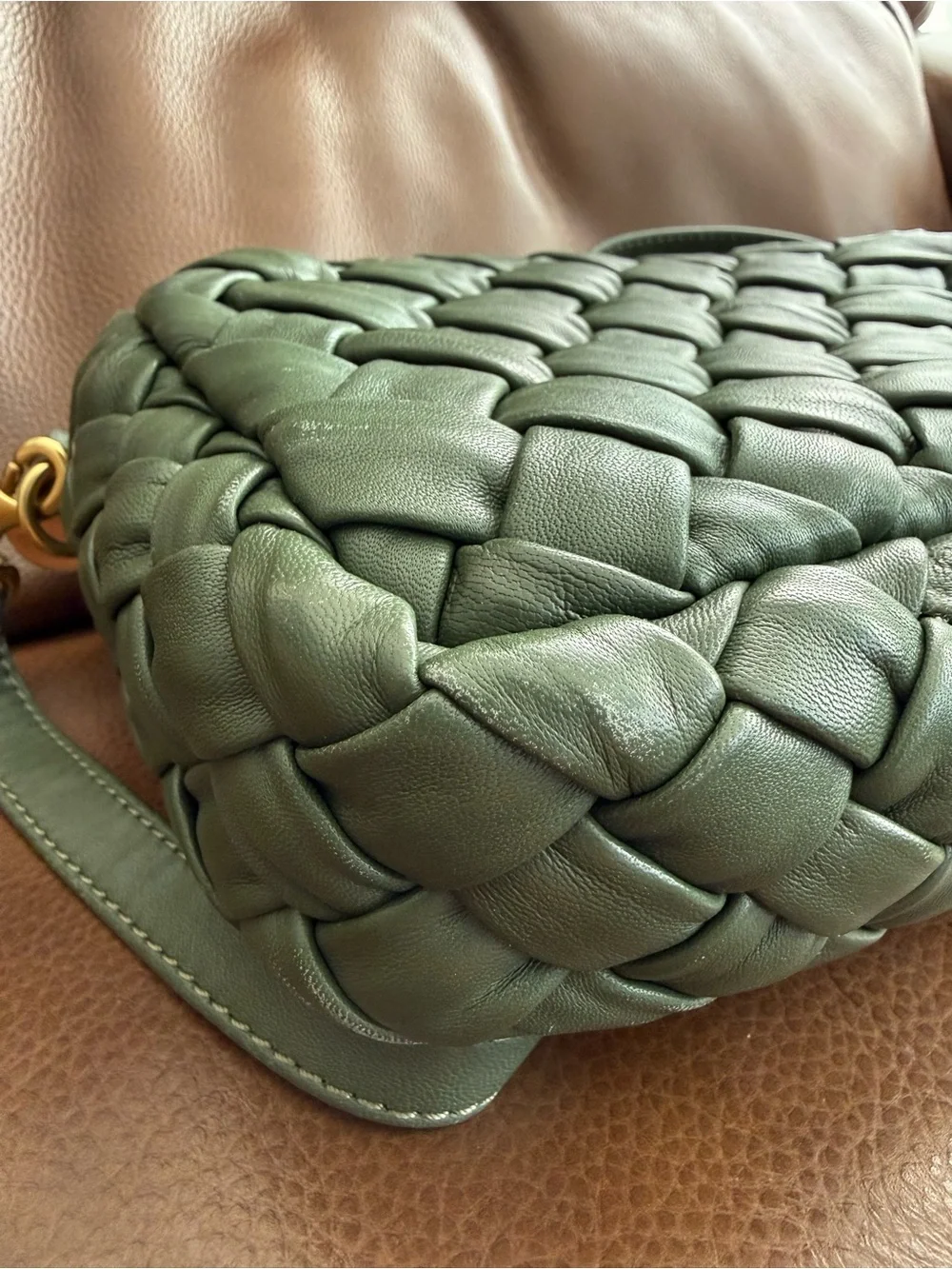 Clare V Army Midic Sac -Puffy Woven Leather
